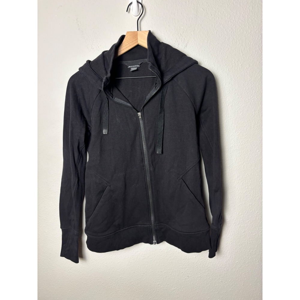 Athleta Triumph Hoodie Black Full Zip Sweatshirt Womens Medium 486251-00